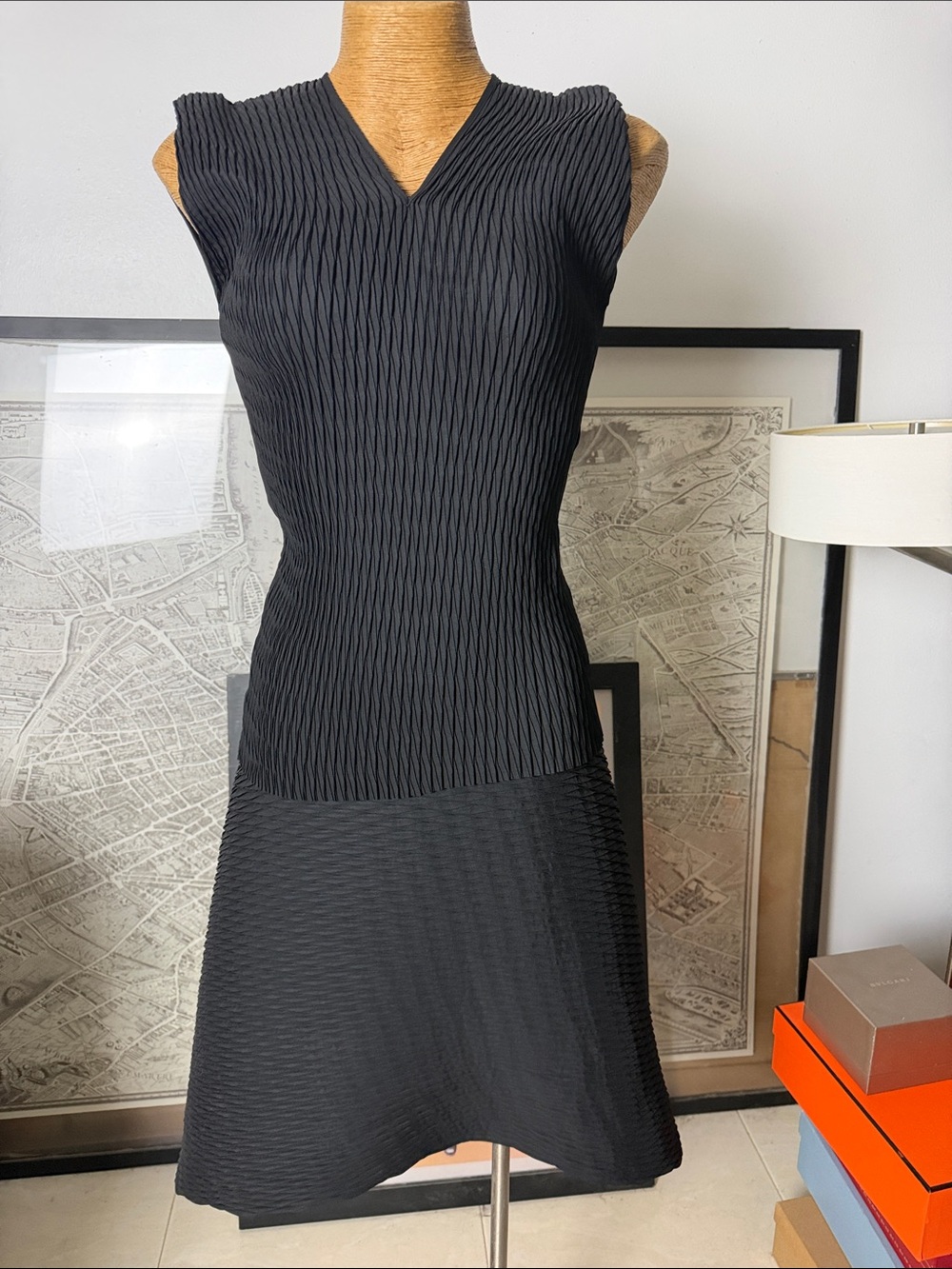 COS SET black polyester recycled pleated Size 2 - Picture 7 of 14